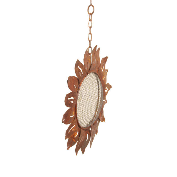 W3532C - Hanging Bird Feeder - sunflower - Natural Rusted and Yellow