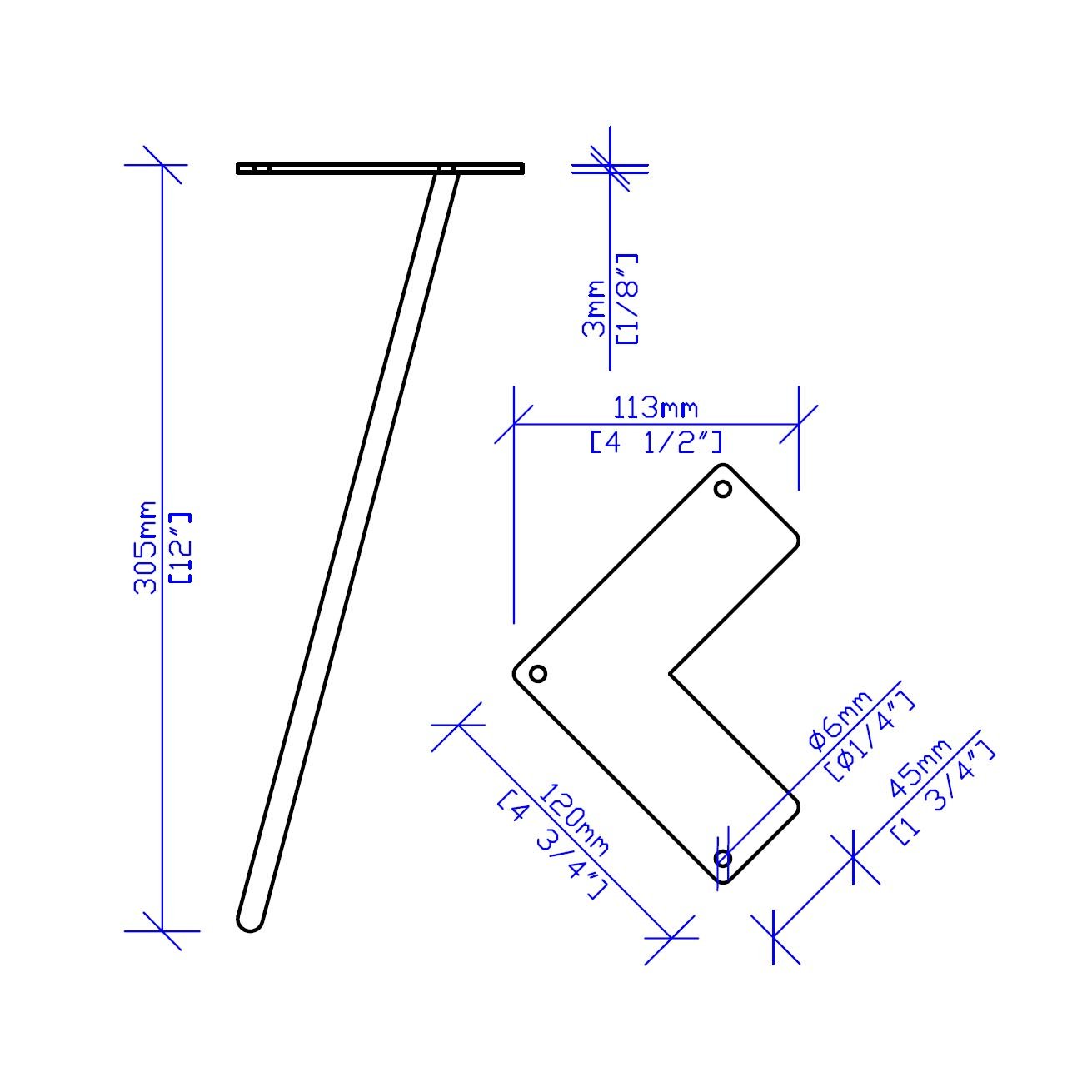 W5031D__Classic 2-rod hairpin leg 31cm