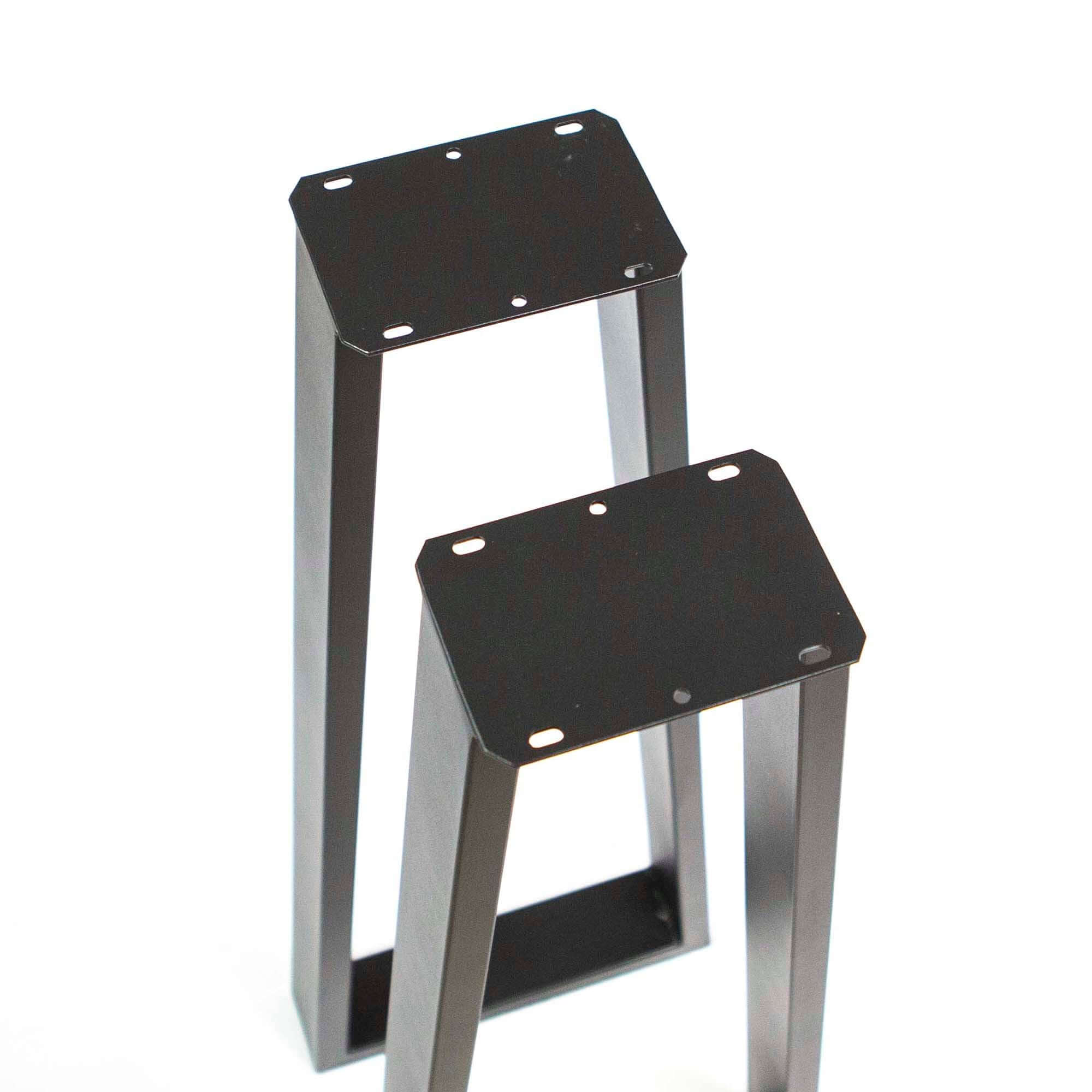 SS270 Trapezoid Counter Height Table Legs, 86cm High 33cm wide, Black Powder Coated, 1 Pair