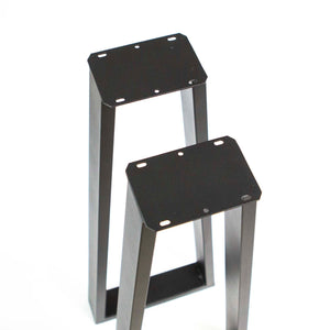 SS270 Trapezoid Counter Height Table Legs, 860mm High, Black Powder Coated, 1 Pair