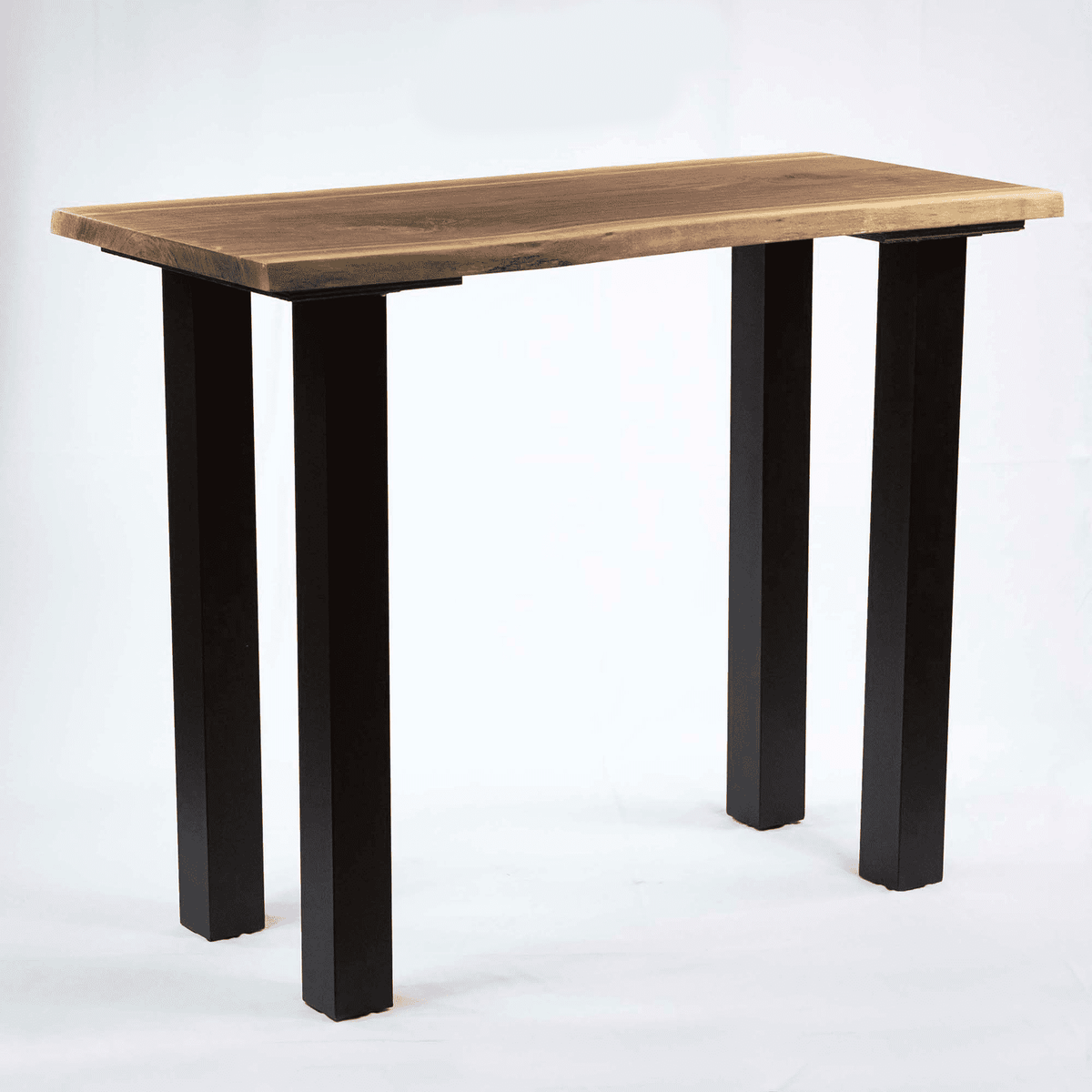 Bar-height table legs set, black column legs with square bases (set of 4)