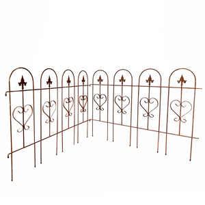 W4807 - Natural Rusted Interlocking Fence - Set of 2