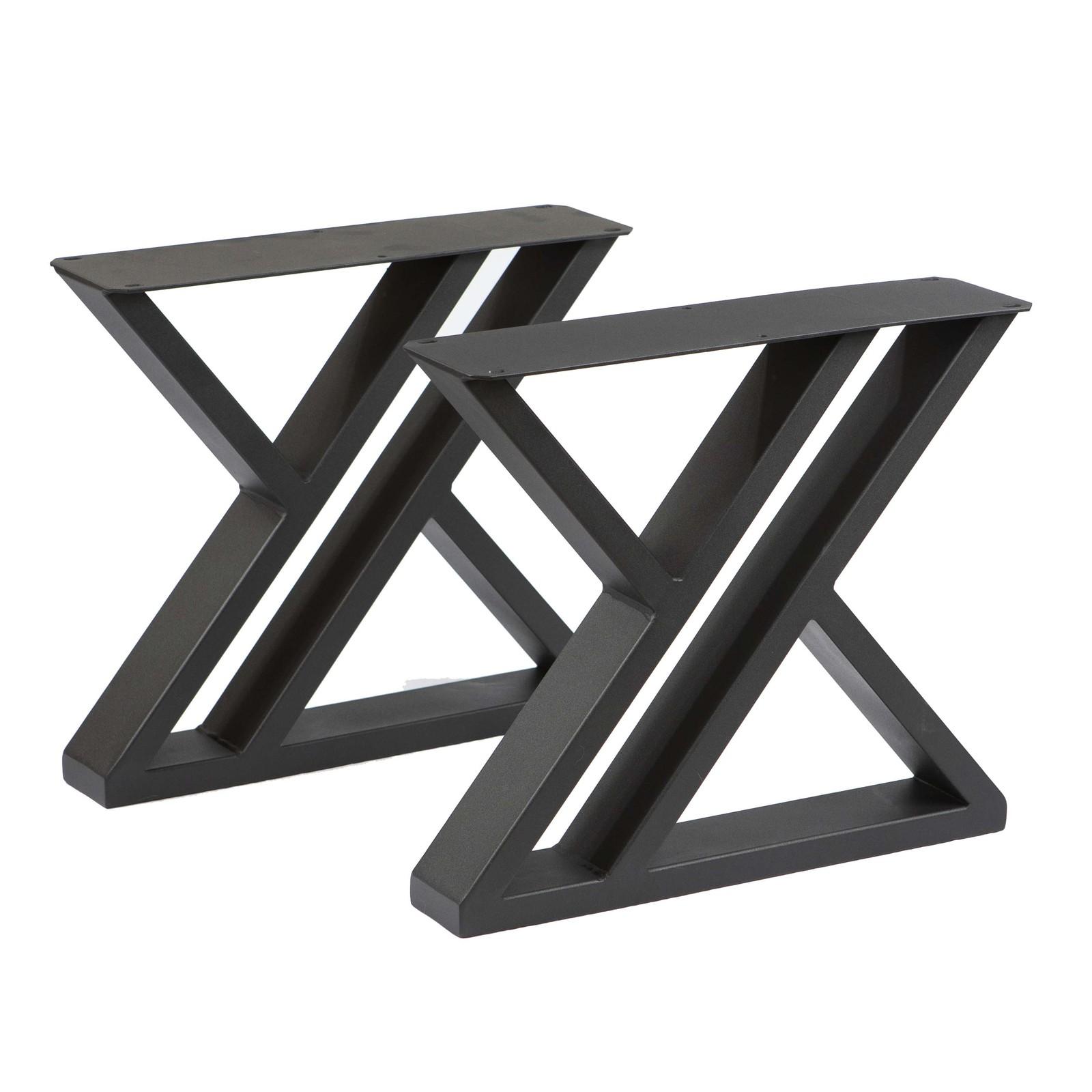 SS1120 Double-Z Coffee Table Legs, Black Powder Coated, 1 Pair