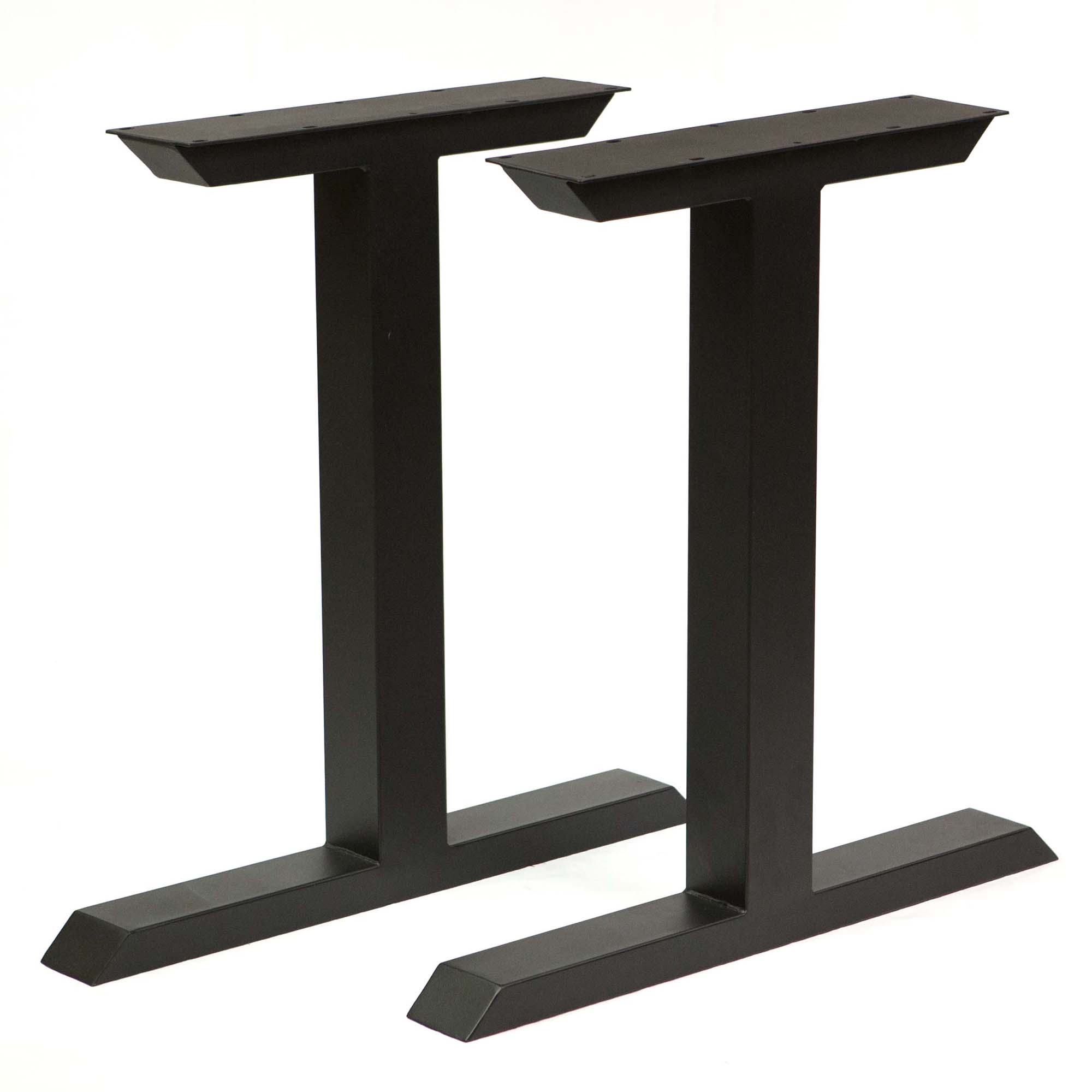 SS810 T-Shaped Dining Table legs, 1 Pair, Black Powder Coated, 71cm x 50cm