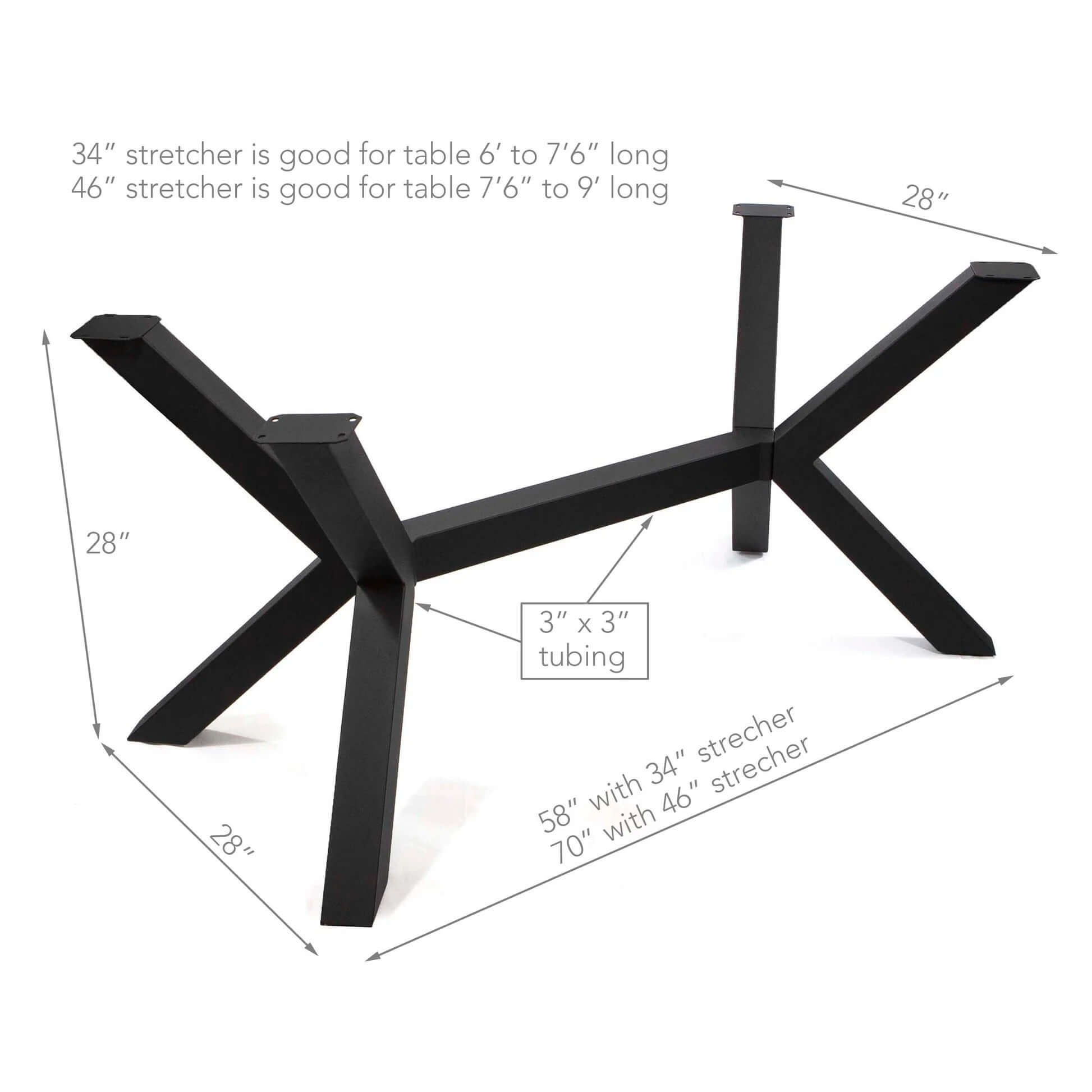 SS030 Spider Shaped Dining Table Base w/Stretcher