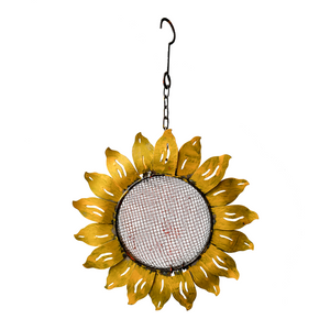 W3532C - Hanging Bird Feeder - sunflower - Natural Rusted and Yellow