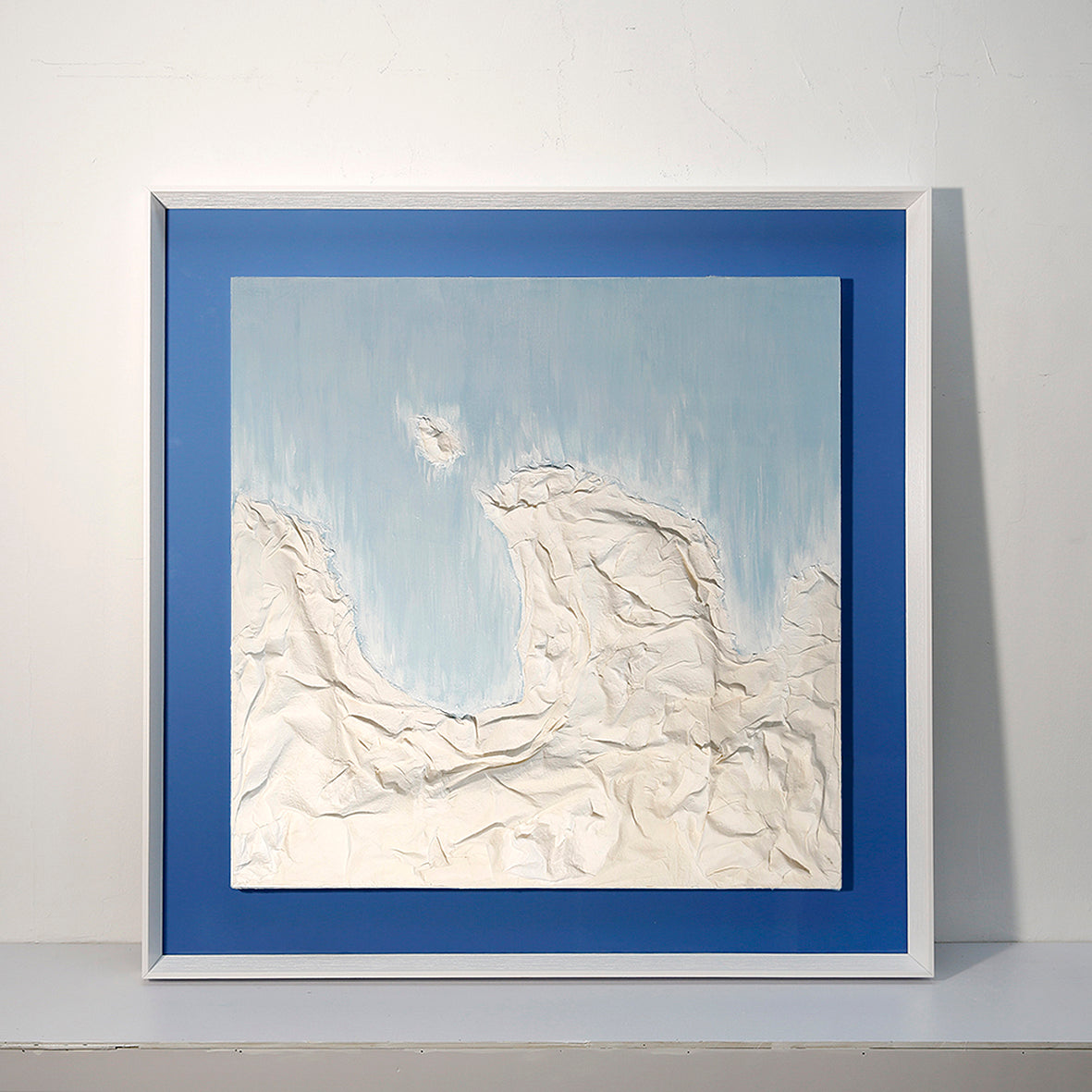 Blue sea and white wave II Handmade paper art 3D art Wall art BGOB1009B - 100*100cm