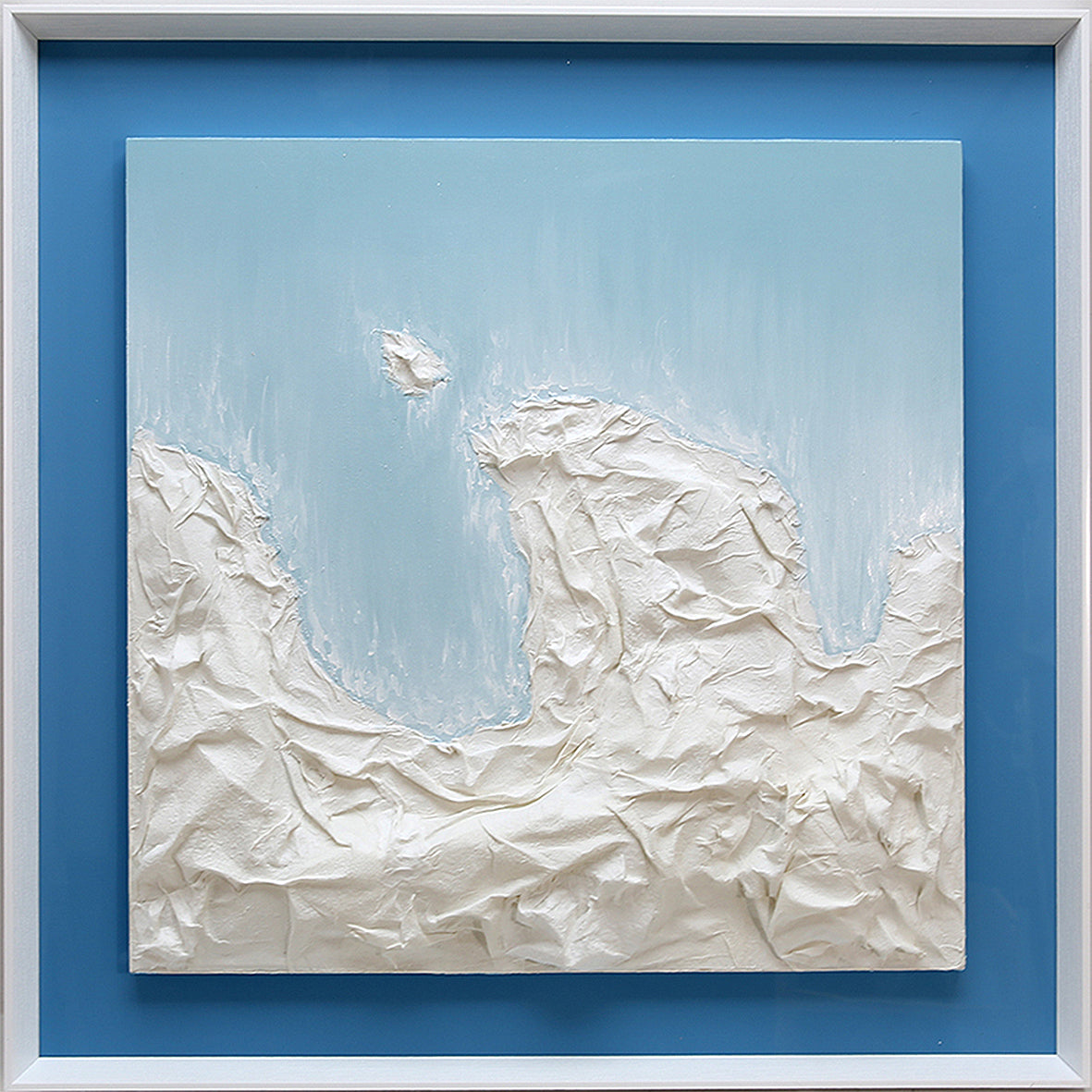 Blue sea and white wave II Handmade paper art 3D art Wall art BGOB1009B - 100*100cm