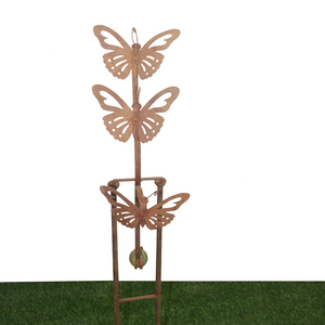 *W3560 Rocking stake of butterflies and a glass ball