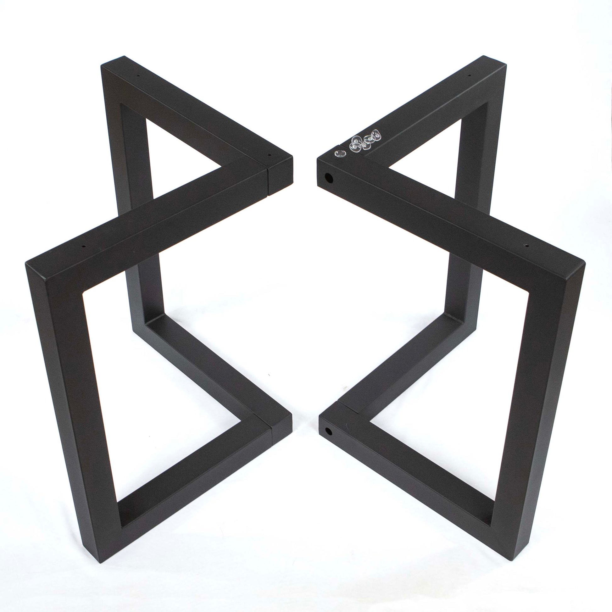 Close-up of the SS2310 Chevron Dining Table Legs, highlighting the geometric chevron pattern and sturdy construction.
