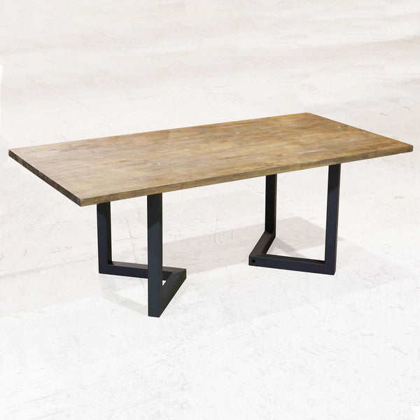 Full view of a dining table featuring SS2310 Chevron Dining Table Legs, displaying their stylish and modern design.