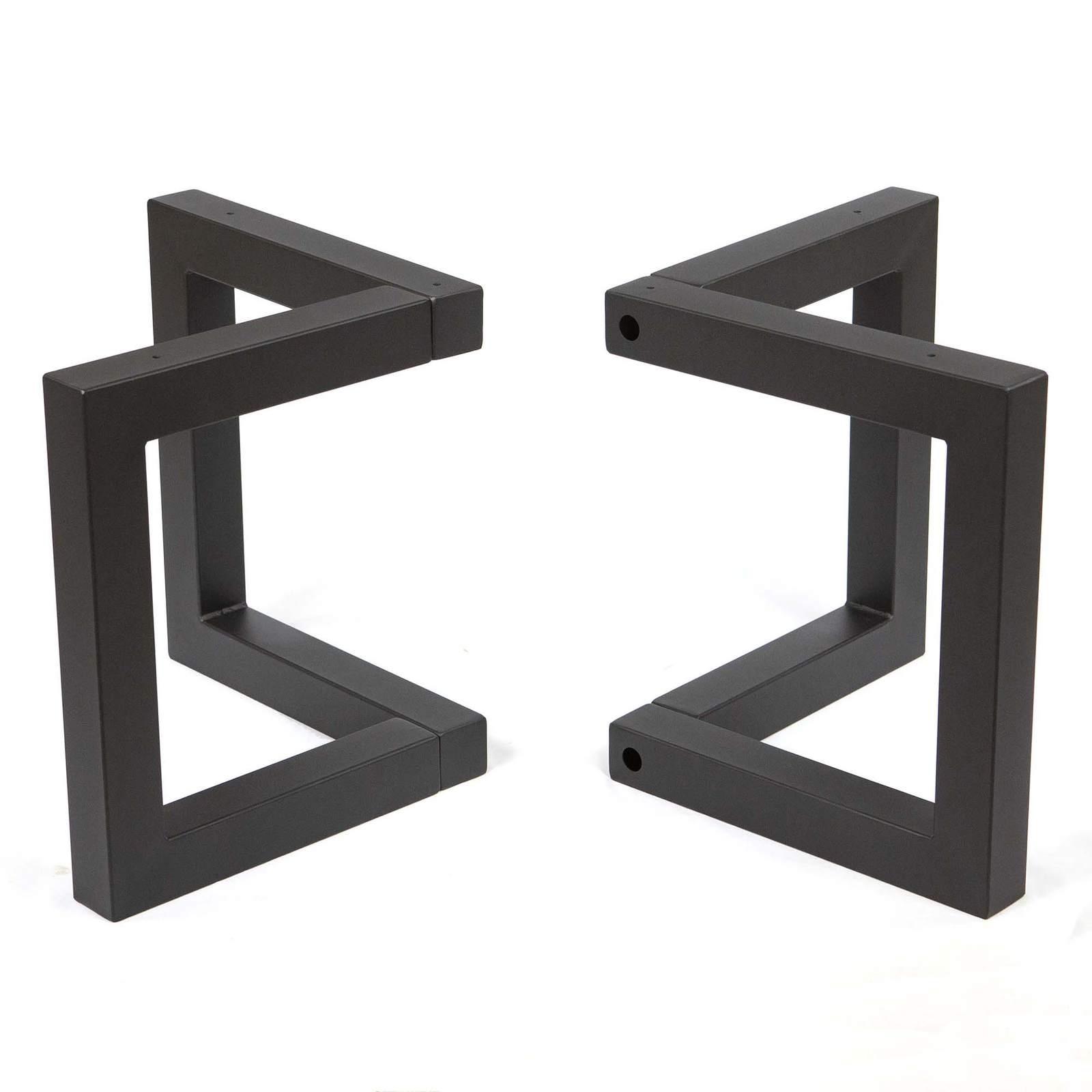 Close-up view of SS2320 Chevron Coffee Table Legs, showcasing the sleek and modern chevron design in matte black.