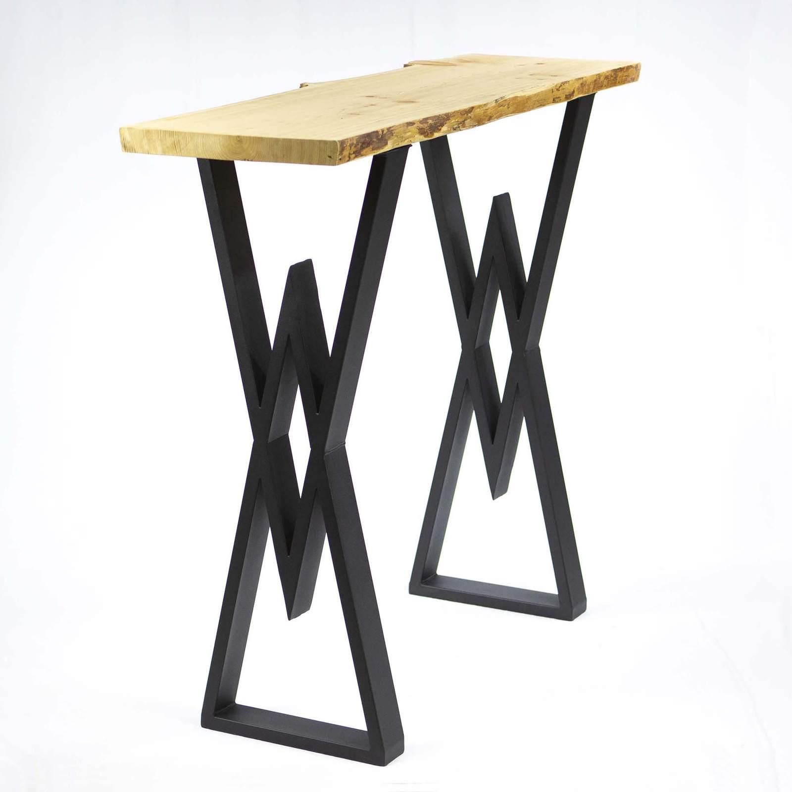SS680 Bar Table Leg Base 101cm tall 36cm wide, 1 Pair, Metal Diamond Shaped