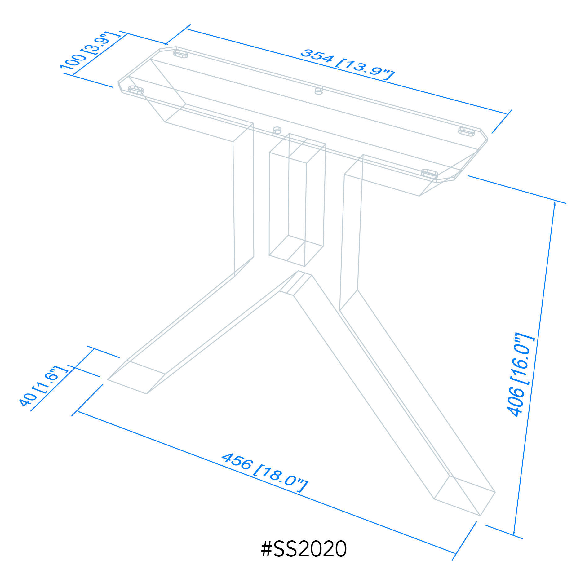 SS2020 Wishbone Shaped Coffee Table Legs, 1 Pair