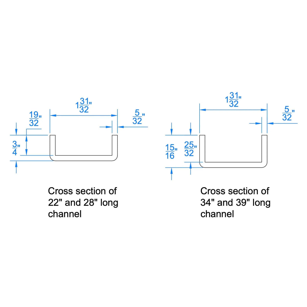 Cable Support Using C Channel Steel C Channel Support Bracing for Table Top, Set/2