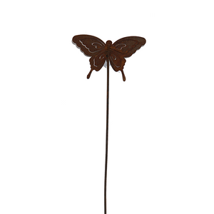 W4936B Stake butterfly small - rusted garden stakes
