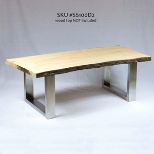 SS100D2 Stainless Steel Coffee Table U Legs 40cm tall x 50cm wide