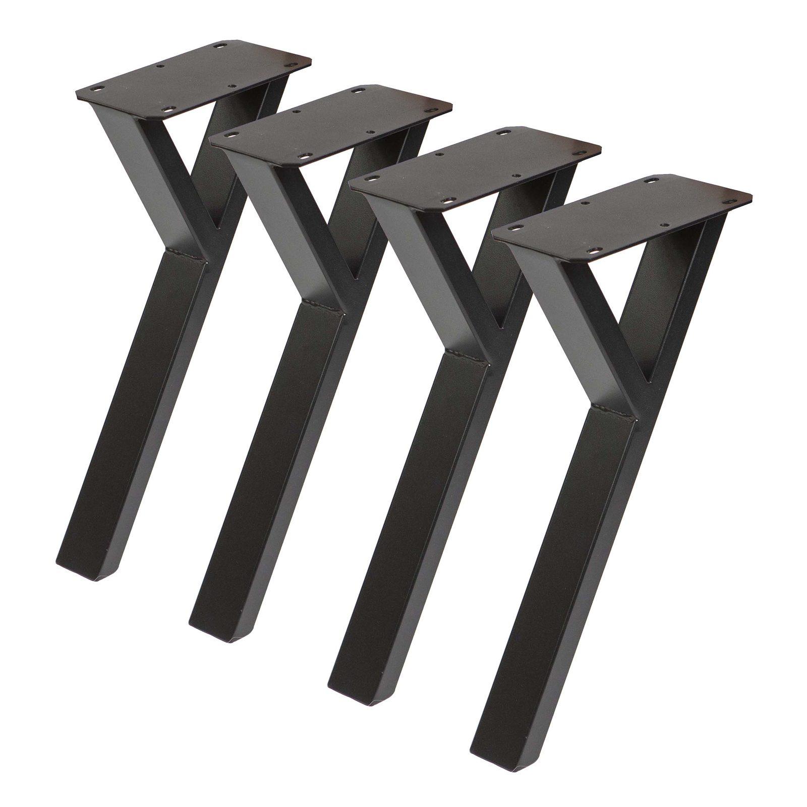 SS1200 Y-shape 41cm Coffee Table Legs, Black Powder Coated, Set/4