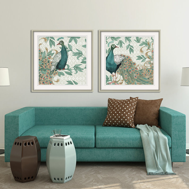 Green Peafowl II Wall Arts ASDB2002B - 60*60cm