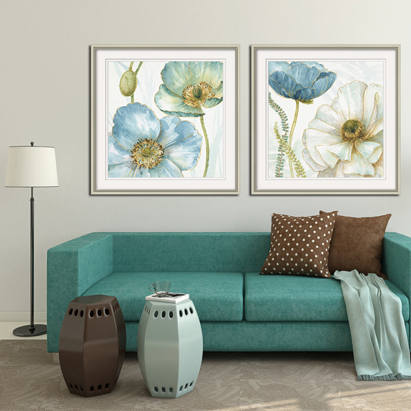 Blue flowers IV Wall art ASJA1191A - 60*60cm