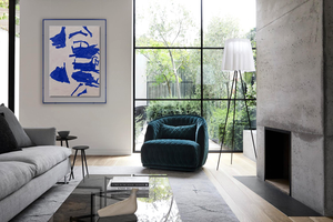Blue Abstract Art Print on Acrylic with Acrylic Frame, Transparent Background CABA0036A - 60*80cm