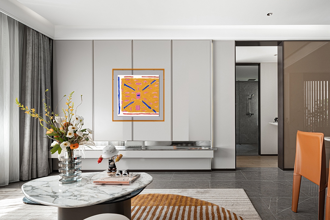 Orange Acrylic Wall art CABA0037A - 60*60cm