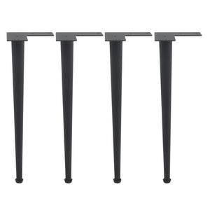 G800098-410 Cone Shape Coffee Table Legs, Black Powder Coated, Set/4