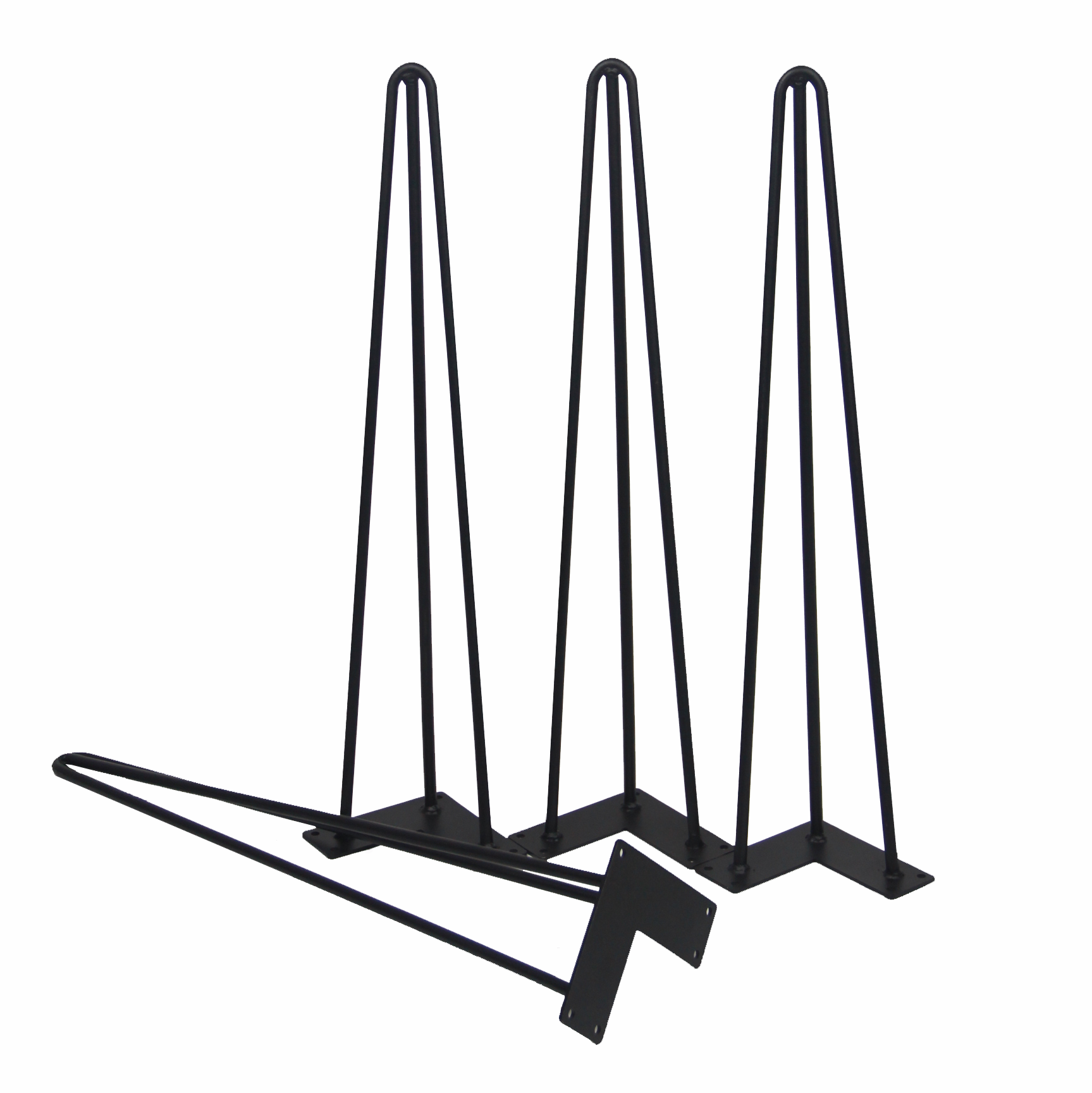 W5032B Reinforced 3-rod Hairpin leg 55cm -Black powder coated