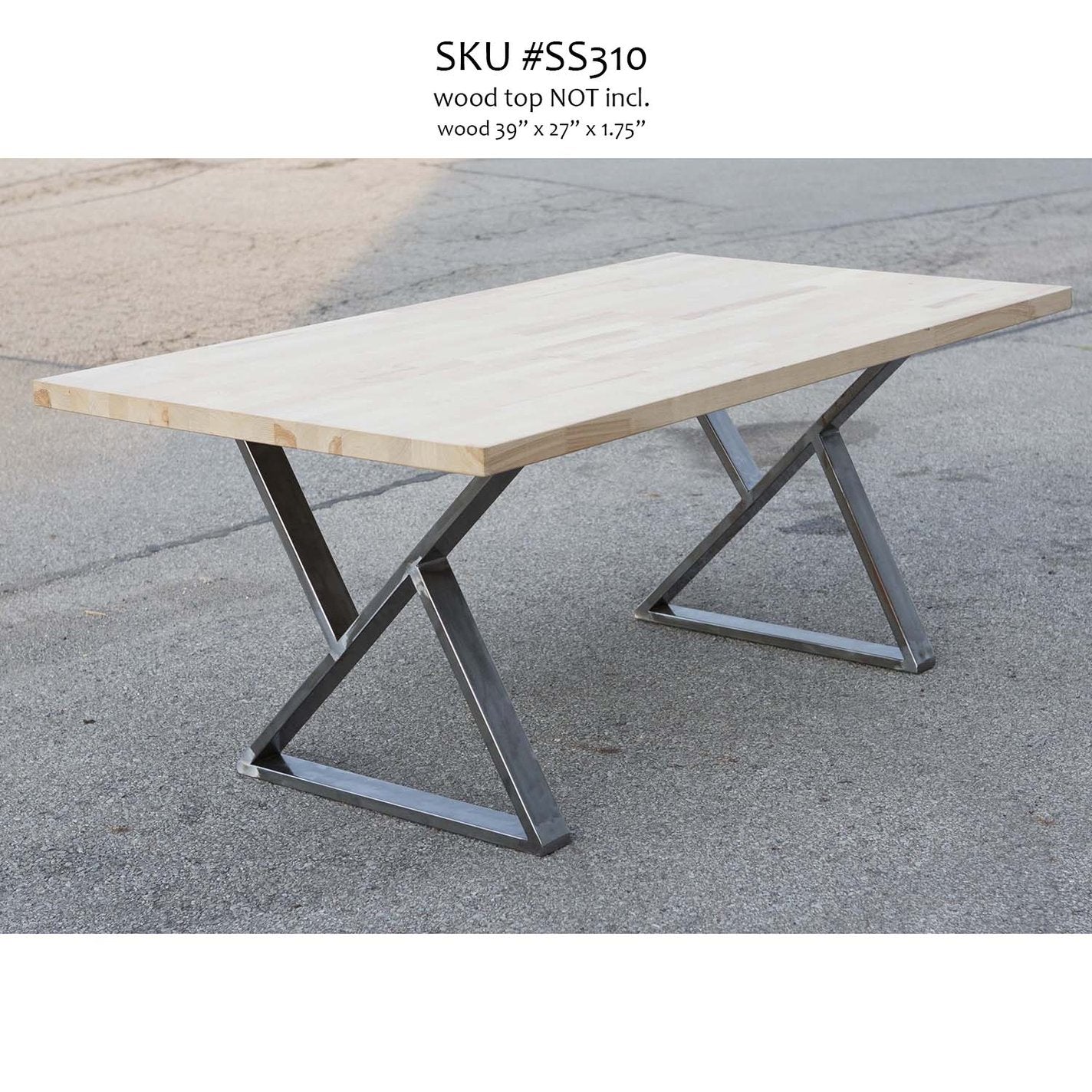 SS310 Z-shape Dining Table Legs, 1 Pair 71cm x 71cm