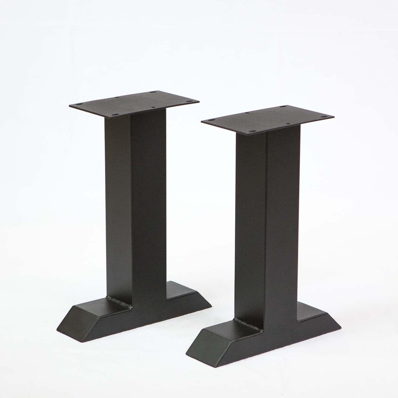SS800 T-Shaped Bench legs, 1 Pair, Black Powder Coated, 41cm x 20cm
