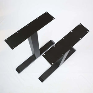 SS810 Tee Shape Dining Table legs, 1 Pair, Black Powder Coated, 71 x 50cm