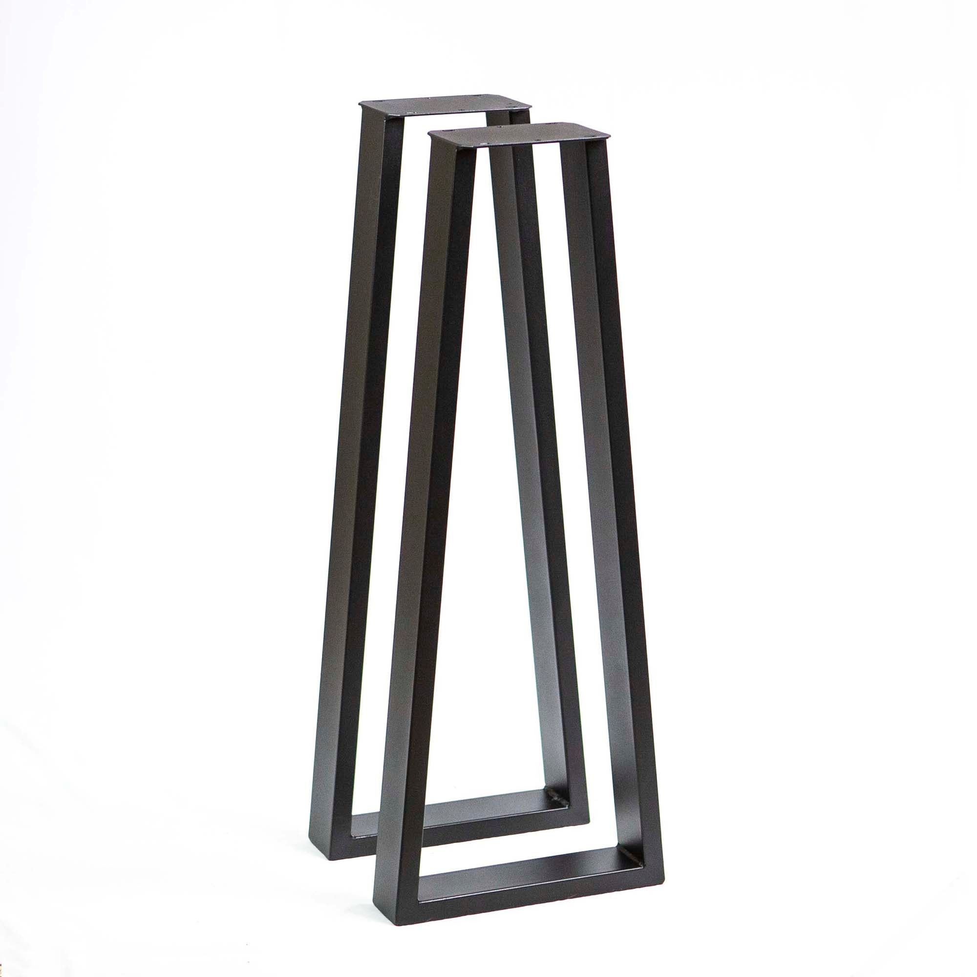 SS270 Trapezoid Counter Height Table Legs, 86cm High 33cm wide, Black Powder Coated, 1 Pair