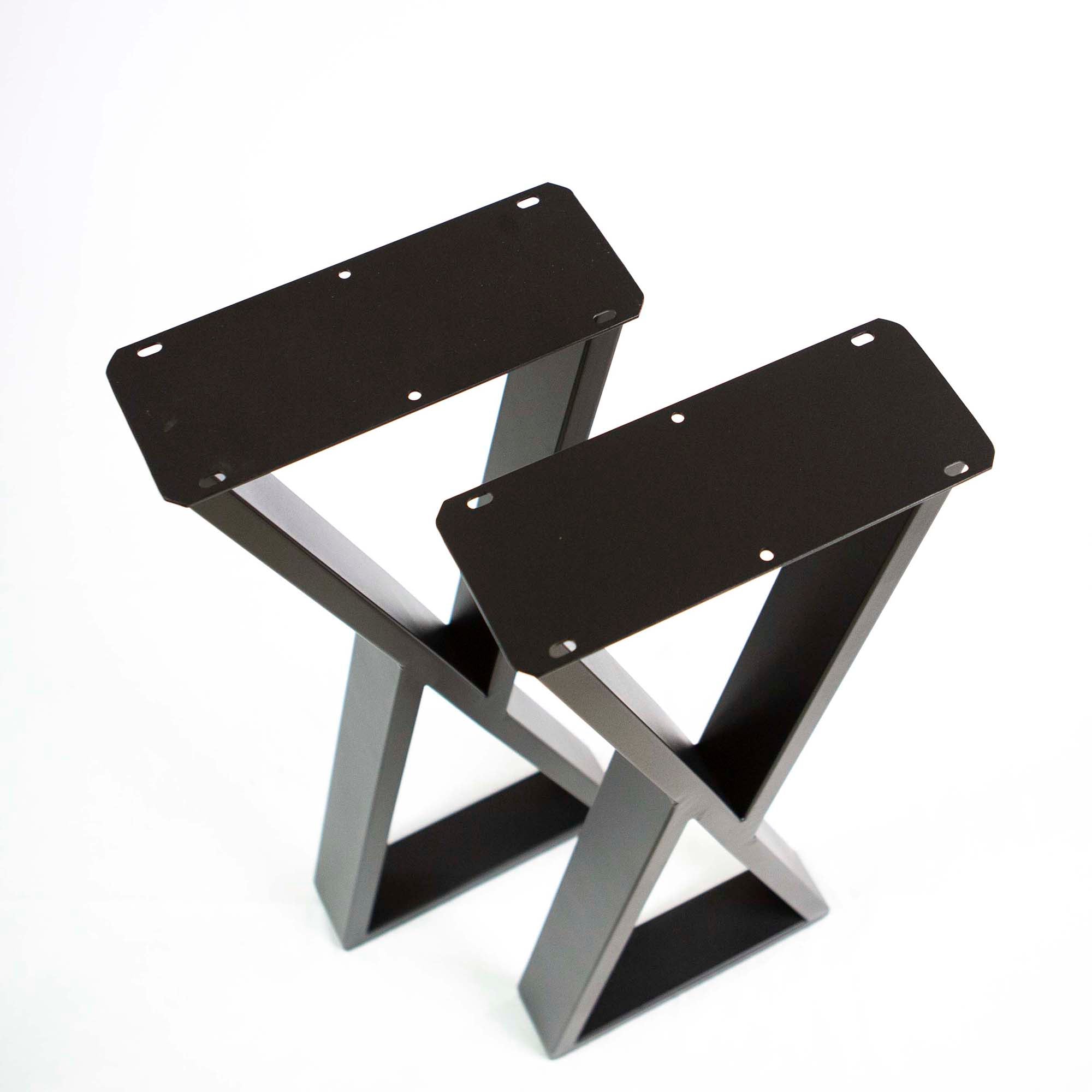 SS370 Z-shape Counter Height Table Legs, 86cm tall 31cm wide, Black Powder Coated, 1 Pair