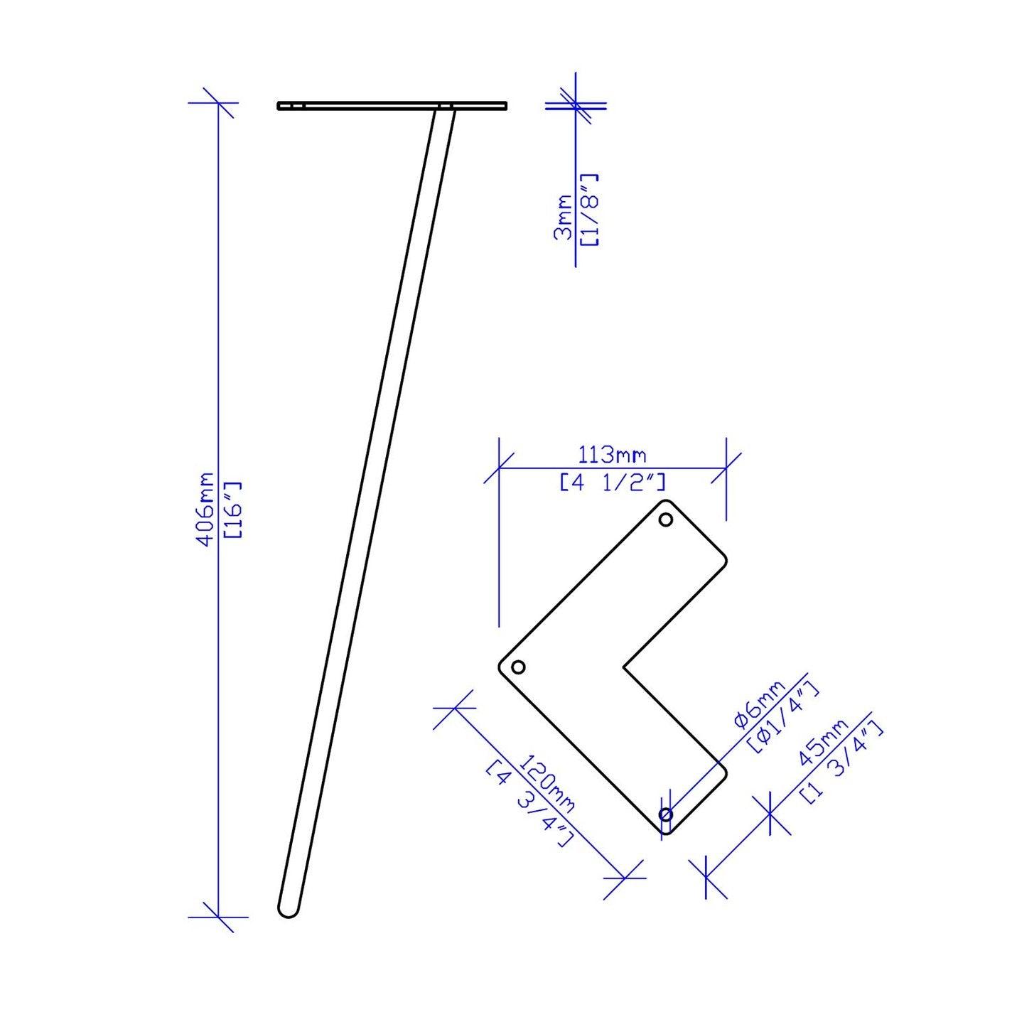 W5031C__Classic 2-rod hairpin leg 41cm