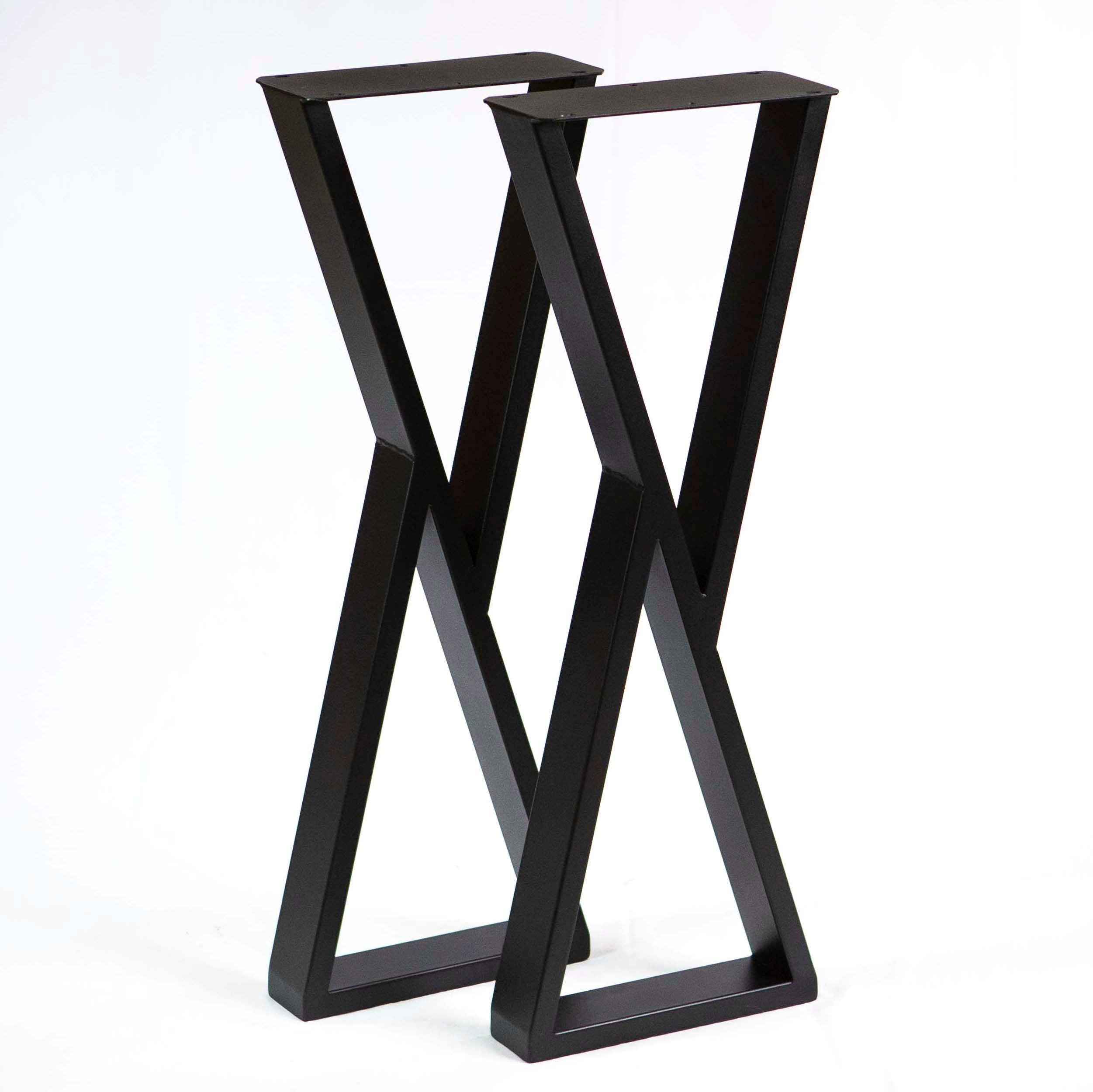 SS370 Z-shape Counter Height Table Legs, 86cm tall 31cm wide, Black Powder Coated, 1 Pair