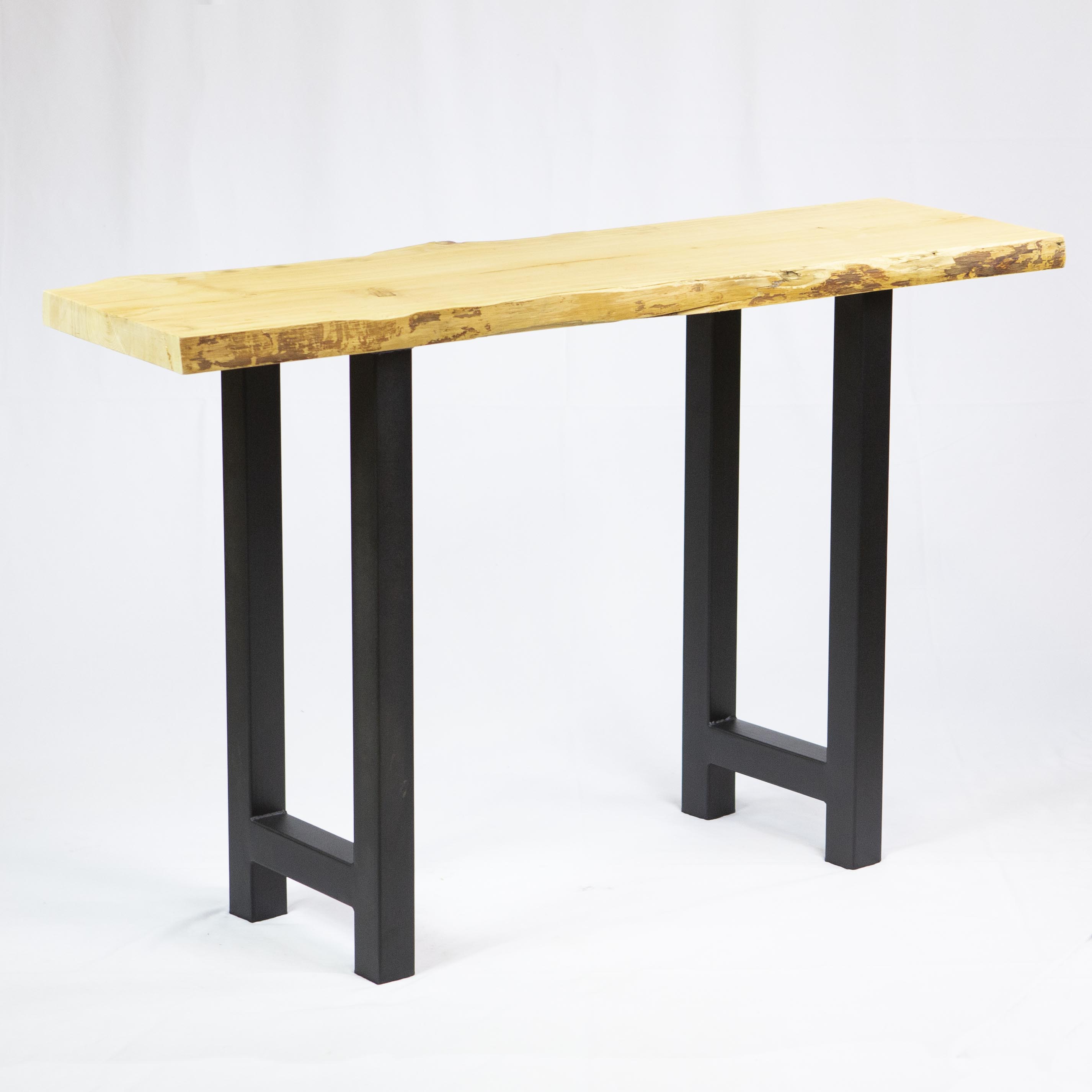 W5043B PLUS Console table H legs, 1 Pair 71cm tall 31cm wide - Black powder coated